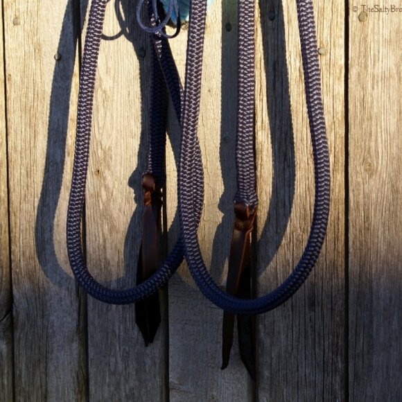 Handmade Soft Cotton Rope Loping Hackamore w/ Braided Headstall & Split Reins - Picture 12 of 12